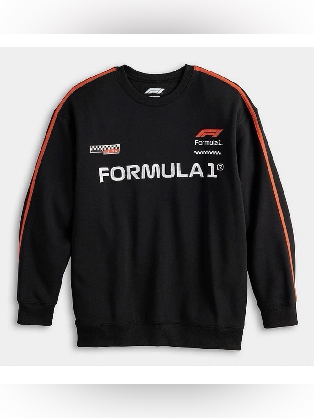 NWT - Juniors Hybrid Apparel Black Sweatshirt with Red Shoulder Stripes - Large